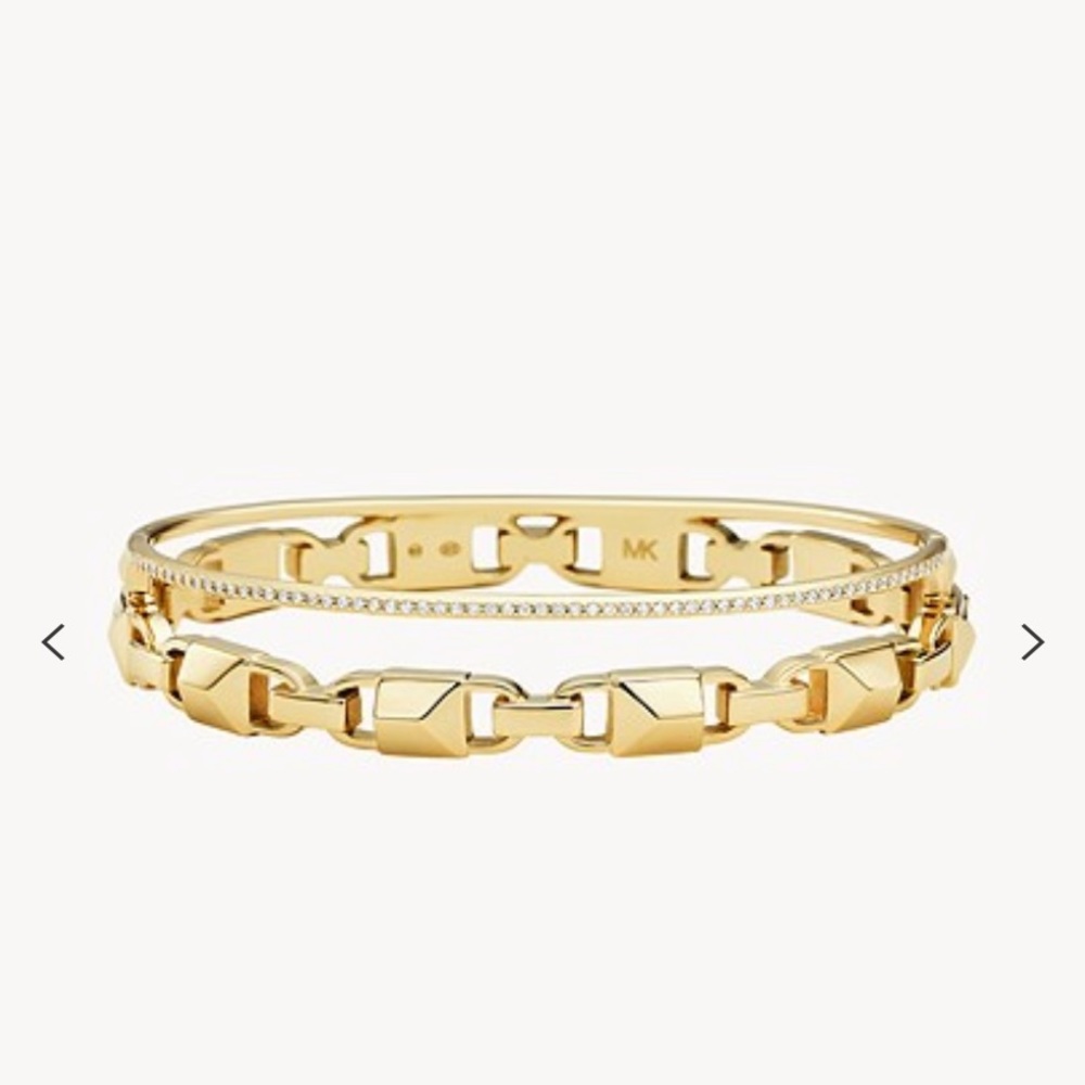 Michael Kors Women's Double Row 14k Gold-plated Sterling Silver Bracelet